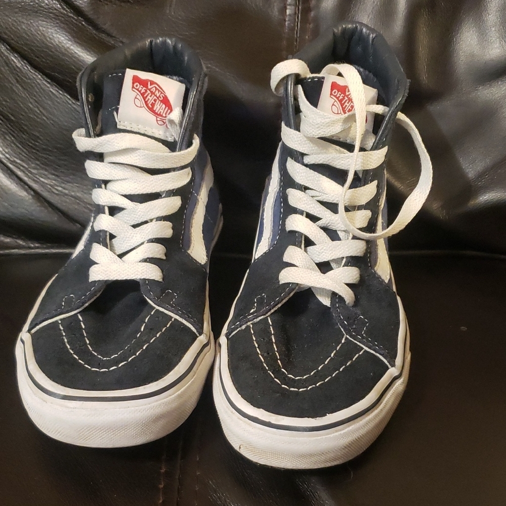Vans Kids High-Top Sneakers - Navy and White